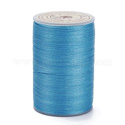Ficelle ronde en fil de polyester ciré, cordon micro macramé, cordon torsadé, pour la couture de cuir, Dodger bleu, 0.3~0.4mm, environ 174.98 yards (160 m)/rouleau