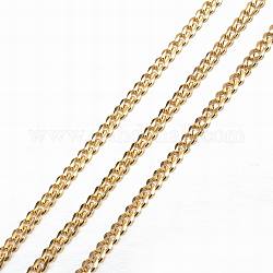 Ионное покрытие (ip) 304 цепь из нержавеющей стали, бордюрные цепи, несварные, с катушкой, золотые, 4x3x0.8 мм, около 65.61 фута (20 м) / рулон