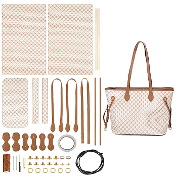 Kit de fabricación de bolsos de mano para mujer cosidos en cuero de imitación DIY-WH0399-47B