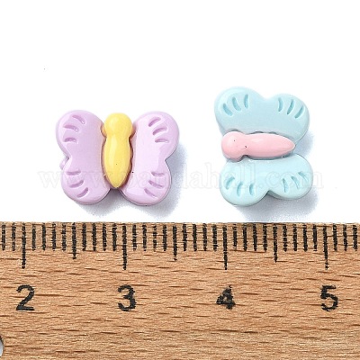 Cabochons décodés en résine opaque couleur macaron&nbsp;CRES-Q221-02A-1