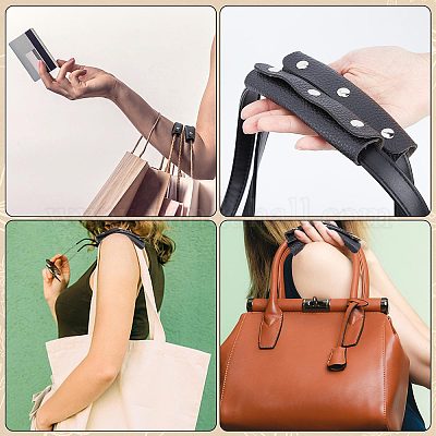 CALLARON Pu Leather Luggage Handle Wrap Replacement Black Handbag Handle  Grip Protectors Soft Purse Strap Cover Suitcase Handle Cover for Travel Bag