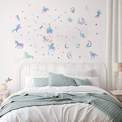 Adesivo murale unicorno con stelle