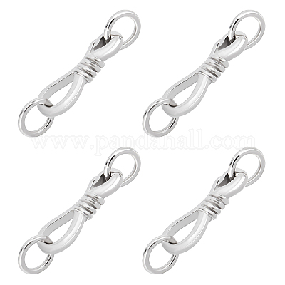 Wholesale Beebeecraft 5 Sets/Box S-Hook Clasps 925 Sterling Silver Necklace  Clasp Jewelry Findings with Jump Rings for Choker Necklace Charms Bracelet  Key Chains 