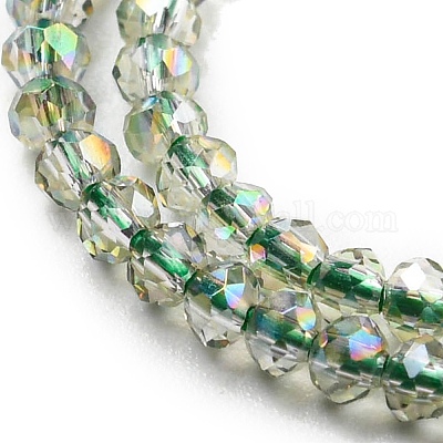 Chapelets de perles en verre électroplaqué&nbsp;EGLA-F149-FR-09-1