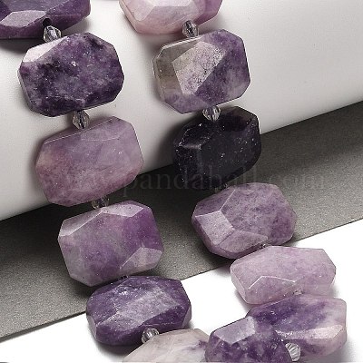 Perles naturelles de perles de lépidolite&nbsp;G-H078-B14-01-1