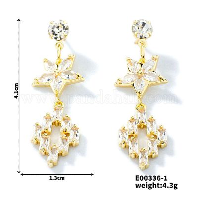 Graziosi orecchini a fiore scavati con strass&nbsp;PX4144-2-1