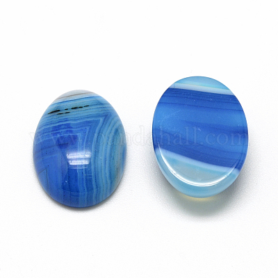 Natürliche gestreifte Achat-Cabochons&nbsp;X-G-R415-13x18-12-1