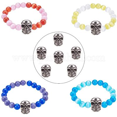 skull beads stainless steel metal charms