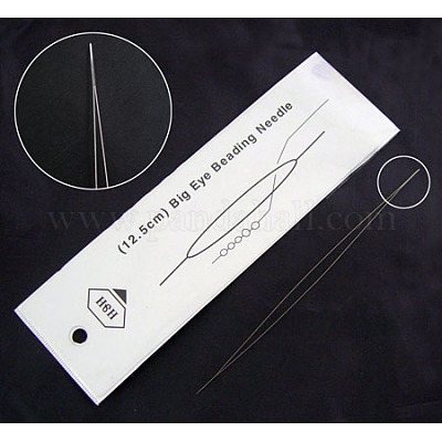 Big Eye Beading Needles: One x 5-inch needle, Stainless Steel