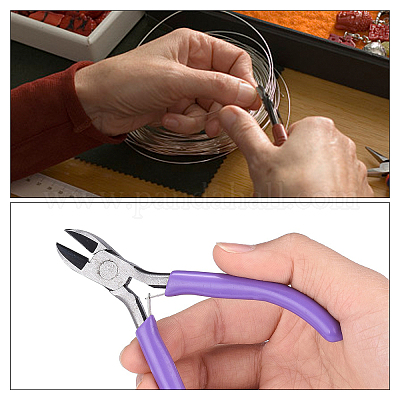 Beebeecraft Needle Nose Pliers for Jewelry Making Carbon Steel Mini Long  Nose Jewelry Pliers Tool, Purple Handle