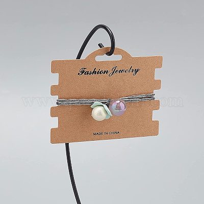 200PCS Earring Cards for Selling with 200PCS Bags Brown Earring