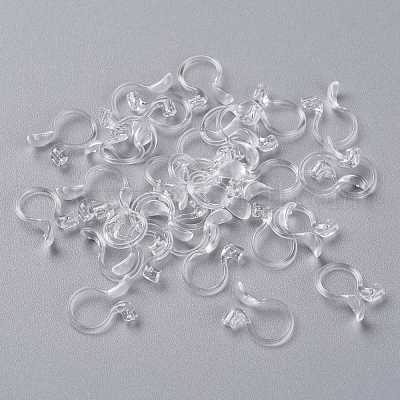 Plastic Clip-on Earring Findings, for Non-pierced Ears, Clear