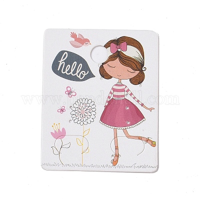 Wholesale Rectangle Paper Earring Display Card with Hanging Hole 