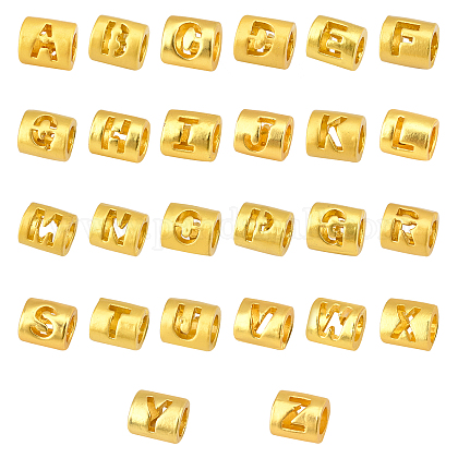 PandaHall 26pcs Hollow Letter Spacer Beads FIND-PH0003-61-1