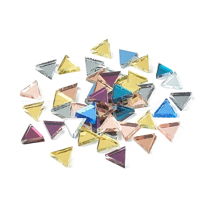Spiegelfläche Dreieck Mosaikfliesen Glascabochons DIY-P045-15-1
