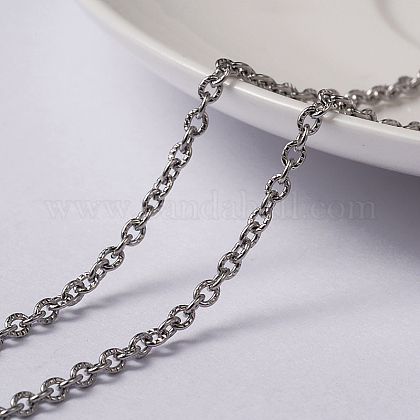 304 Stainless Steel Textured Cable Chains CHS-H007-42P-1