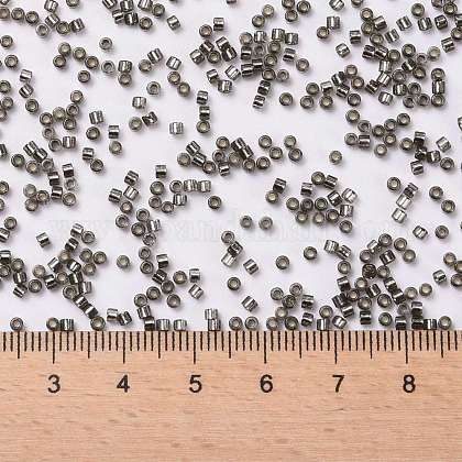シリンダーシードビーズ  銀並ぶ  丸い穴  均一サイズ  ブラック  2x1.5mm  穴：0.8mm  約888個/10g X-SEED-H001-G11-1