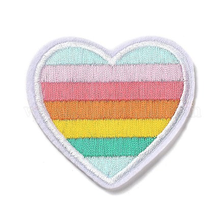 Apliques de rayas de corazón y arcoíris DIY-D080-01-1