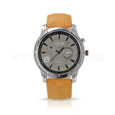 Acier inoxydable de haute qualité montre-bracelet en cuir WACH-N008-03B-1