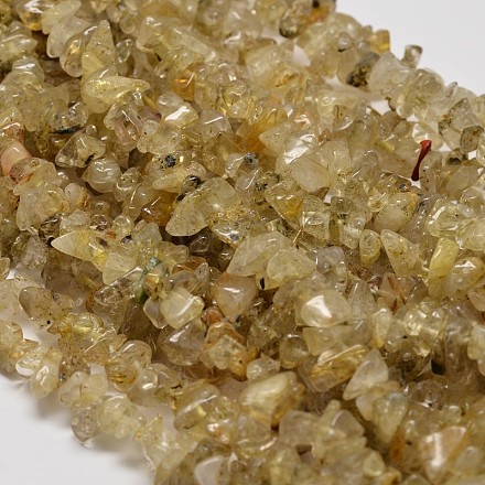 Brins de perles de quartz rutées en or naturel G-N0134-29-1