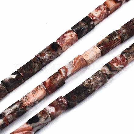 Fili di perline jasper naturali di pelle di leopardo G-S299-146-1