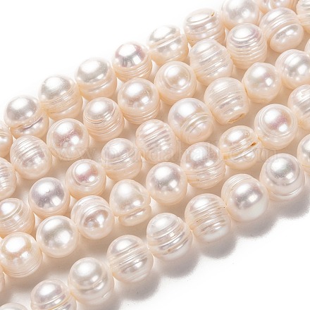 Fili di perle di perle d'acqua dolce coltivate naturali PEAR-L033-90-01-1