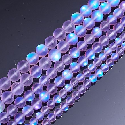 Chapelets de perles en pierre de lune synthétique G-SZ0001-81B-1