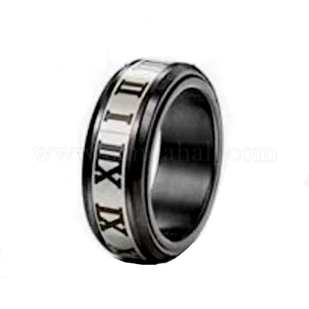 Вращающееся кольцо на пальце из титановой стали с римскими цифрами PW-WG11205-05-1