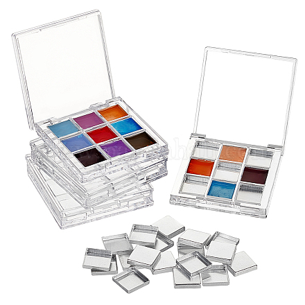 Olycraft 4Pcs DIY Refillable Plastic 9 Compartments Eyeshadow Palettes Sub Boxes DIY-OC0011-32-1