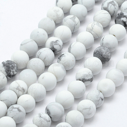 Chapelets de perles en howlite naturelle G-F518-22-10mm-1