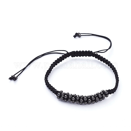Bracelets de perles tressées en fil de nylon réglable unisexe BJEW-JB05137-04-1