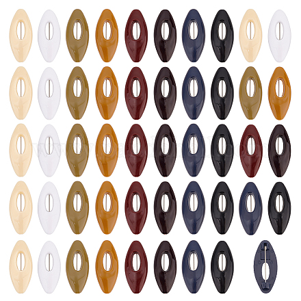 48 Stück hohle ovale Sicherheitsnadel für Schals aus Kunststoff JEWB-WH0023-58P-1