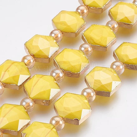 Chapelets de perles en verre opaques EGLA-I007-10G-1
