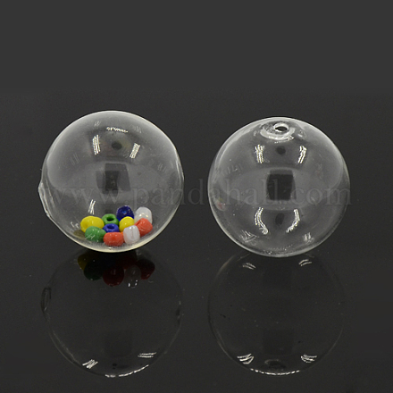 Round Handmade Blown Glass Globe Beads BLOW-D005-1