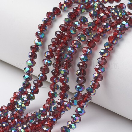 Chapelets de perles en verre transparent électrolytique EGLA-A034-T8mm-Q06-1