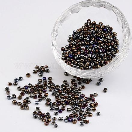 Perles de rocaille en verre iris 8/0 électrolytique X-SEED-A009-3mm-602-1