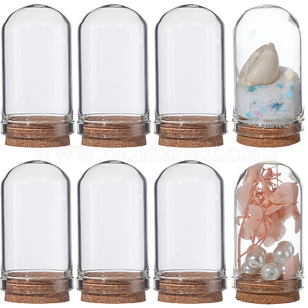 SUNNYCLUE 16Pcs 1.77 inch Cloche Bell Jar Bell Cloche Glass Dome Glass Dome Showcase Display Dome with Cork Base Display Storage Container Mini Glass Bottles for Home Party Wedding Gift Craft Decor AJEW-SC0001-55B-1
