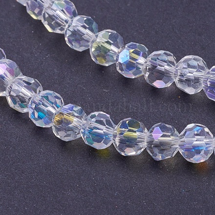 Chapelets de perles en verre électroplaqué EGLA-J042-4mm-AB03-1
