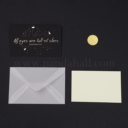 Papel tarjetas de felicitación de agradecimiento con sobres y cartón DIY-F069-01E-1