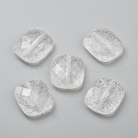 Transparent Crackle Acrylic Beads CACR-N003-34-1