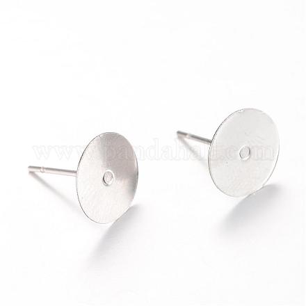 304 Stainless Steel Stud Earring Findings STAS-T007-8mm-01-1