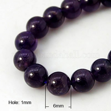 Natural Amethyst Beads Strands G-G099-6mm-2-1