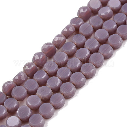 Chapelets de perles en verre opaque de couleur unie GLAA-N052-05A-A07-1