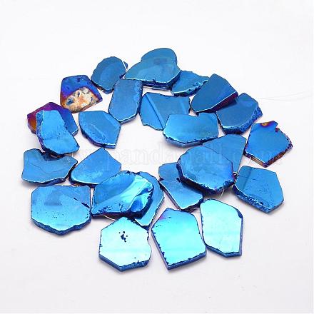 Electroplated Natural Agate Beads Strands G-K109-05-F-1