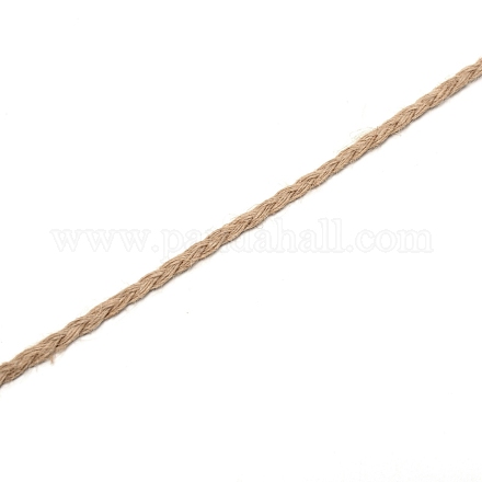 黄麻布のリボン  ギフト包装ロープ  淡い茶色  1/4インチ（5mm）  約10ヤード/ロール OCOR-WH0064-72-1