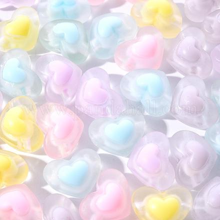 50pcs 5 couleurs perles acryliques transparentes TACR-CC0001-02-1