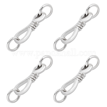 Beebeecraft 5 Sets/Box S-Hook Clasps 925 Sterling Silver Necklace Clasp Jewelry Findings with Jump Rings for Choker Necklace Charms Bracelet Key Chains STER-BBC0001-43-1