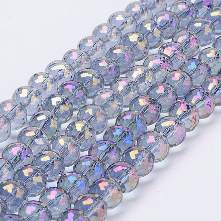 Chapelets de perles en verre électroplaqué EGLA-P027-FR04-1