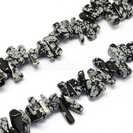 Natural Snowflake Obsidian Stone Bead Strands G-R191-14-1