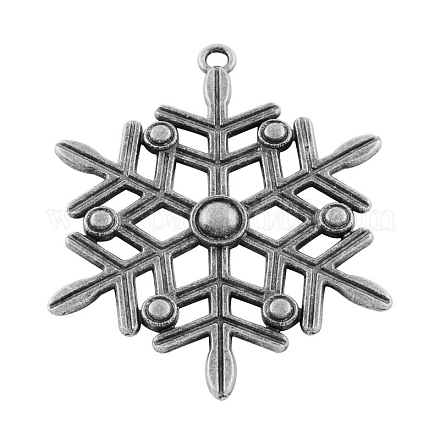 Tibetan Style Alloy Snowflake Big Pendants TIBEP-5252-AS-FF-1
